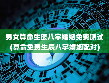 男女算命生辰八字婚姻免费测试(算命免费生辰八字婚姻配对)