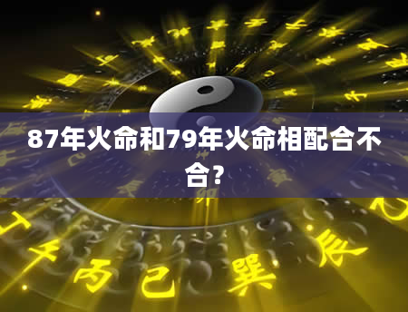 87年火命和79年火命相配合不合？