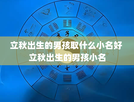立秋出生的男孩取什么小名好 立秋出生的男孩小名