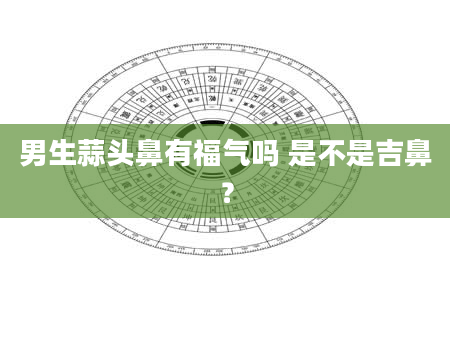 男生蒜头鼻有福气吗 是不是吉鼻？