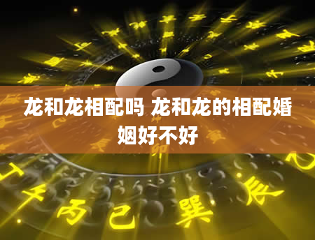龙和龙相配吗 龙和龙的相配婚姻好不好
