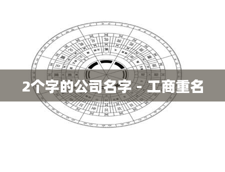 2个字的公司名字 - 工商重名