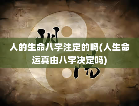 人的生命八字注定的吗(人生命运真由八字决定吗)