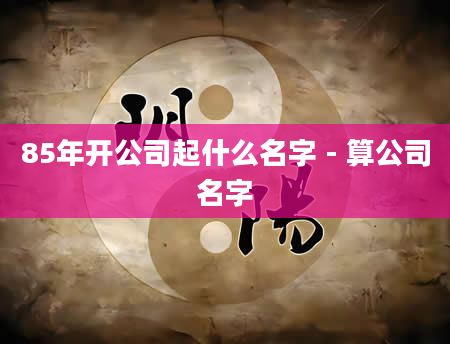 85年开公司起什么名字 - 算公司名字