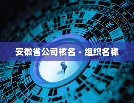 安徽省公司核名 - 组织名称