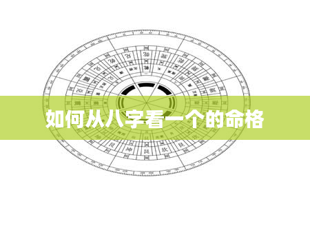 如何从八字看一个的命格