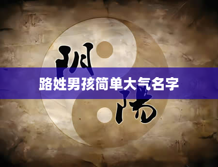 路姓男孩简单大气名字