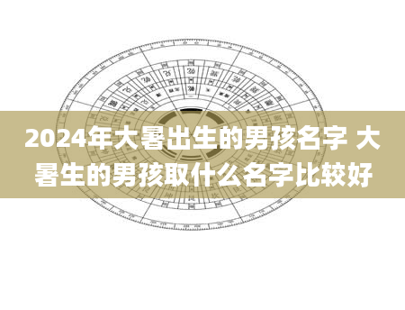 2024年大暑出生的男孩名字 大暑生的男孩取什么名字比较好