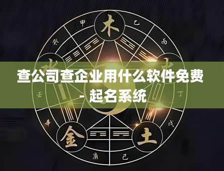 查公司查企业用什么软件免费 - 起名系统
