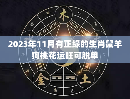 2023年11月有正缘的生肖鼠羊狗桃花运旺可脱单