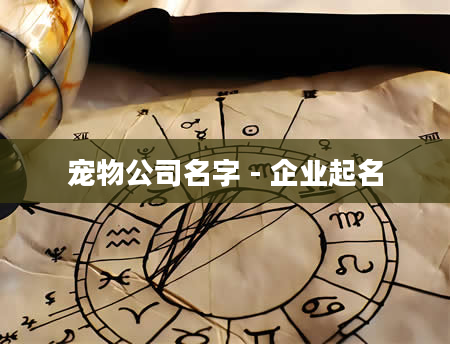宠物公司名字 - 企业起名