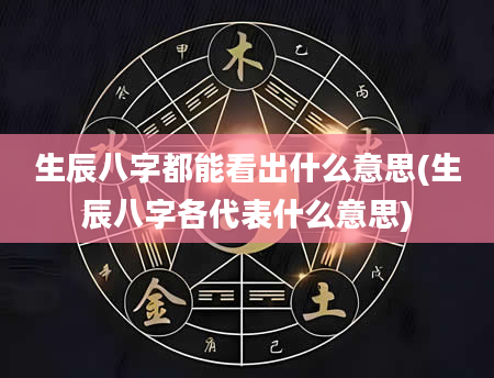 生辰八字都能看出什么意思(生辰八字各代表什么意思)