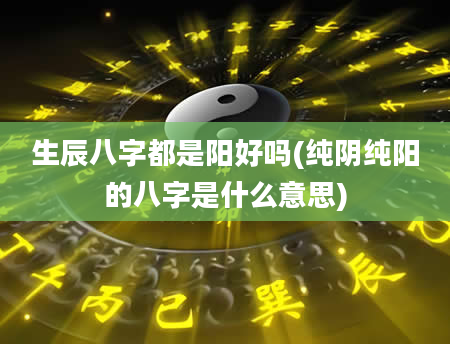 生辰八字都是阳好吗(纯阴纯阳的八字是什么意思)