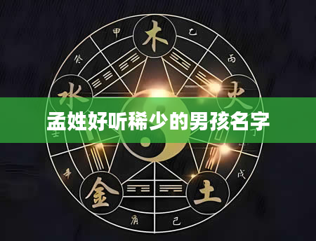 孟姓好听稀少的男孩名字