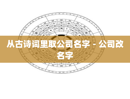 从古诗词里取公司名字 - 公司改名字