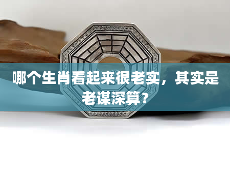 哪个生肖看起来很老实，其实是老谋深算？