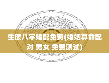 生辰八字婚配免费(婚姻算命配对 男女 免费测试)