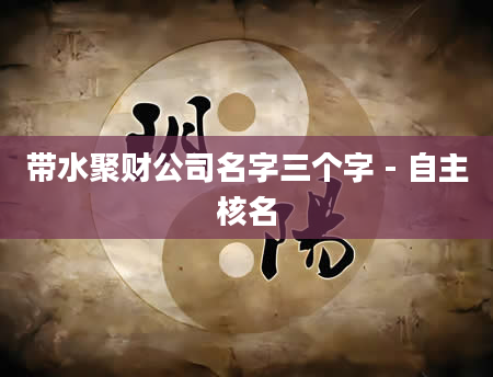 带水聚财公司名字三个字 - 自主核名