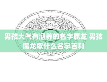 男孩大气有涵养的名字属龙 男孩属龙取什么名字吉利