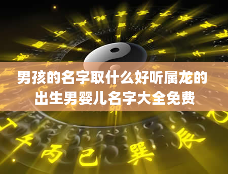 男孩的名字取什么好听属龙的 出生男婴儿名字大全免费