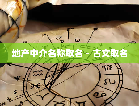 地产中介名称取名 - 古文取名