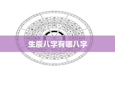 生辰八字有哪八字
