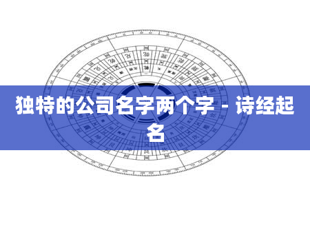 独特的公司名字两个字 - 诗经起名