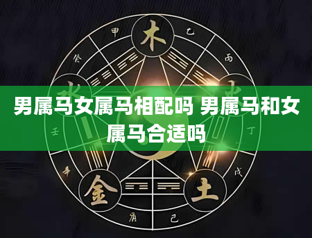 男属马女属马相配吗 男属马和女属马合适吗