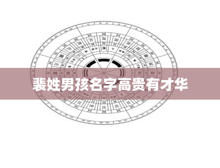 裴姓男孩名字高贵有才华
