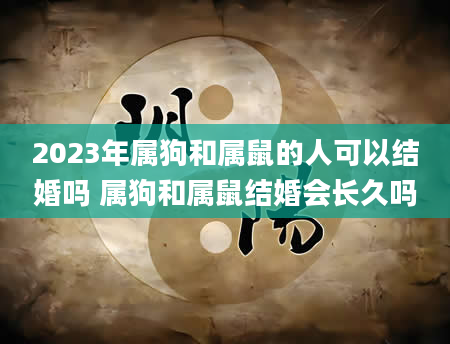 2023年属狗和属鼠的人可以结婚吗 属狗和属鼠结婚会长久吗