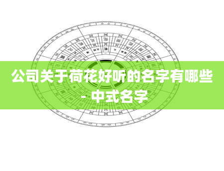 公司关于荷花好听的名字有哪些 - 中式名字