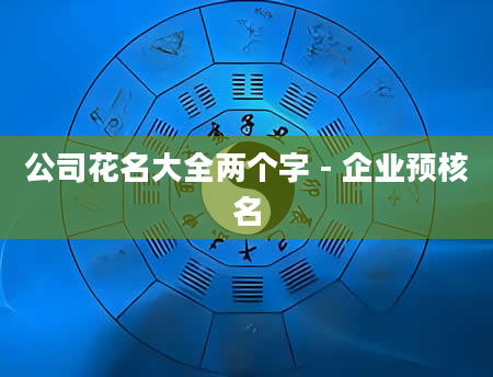 公司花名大全两个字 - 企业预核名