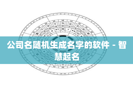 公司名随机生成名字的软件 - 智慧起名