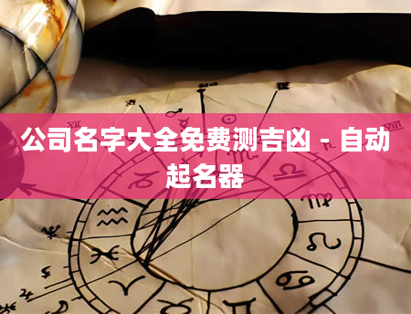公司名字大全免费测吉凶 - 自动起名器