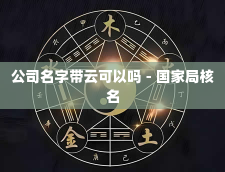 公司名字带云可以吗 - 国家局核名