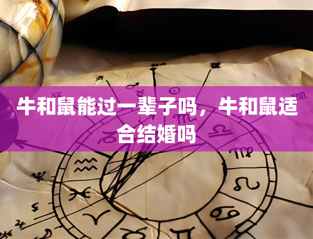 牛和鼠能过一辈子吗，牛和鼠适合结婚吗