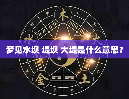 梦见水坝 堤坝 大堤是什么意思？
