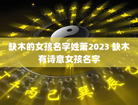 缺木的女孩名字姓萧2023 缺木有诗意女孩名字