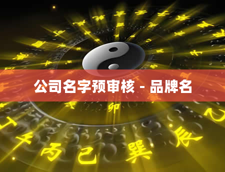 公司名字预审核 - 品牌名
