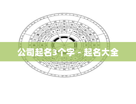 公司起名3个字 - 起名大全