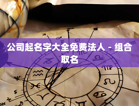 公司起名字大全免费法人 - 组合取名