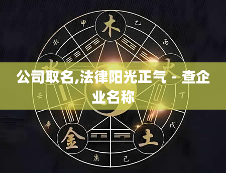 公司取名,法律阳光正气 - 查企业名称