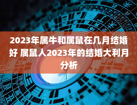 2023年属牛和属鼠在几月结婚好 属鼠人2023年的结婚大利月分析