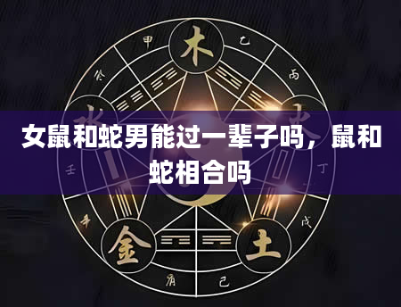 女鼠和蛇男能过一辈子吗，鼠和蛇相合吗