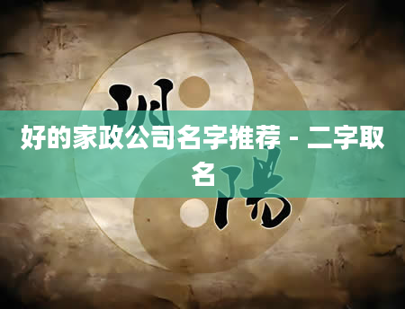 好的家政公司名字推荐 - 二字取名