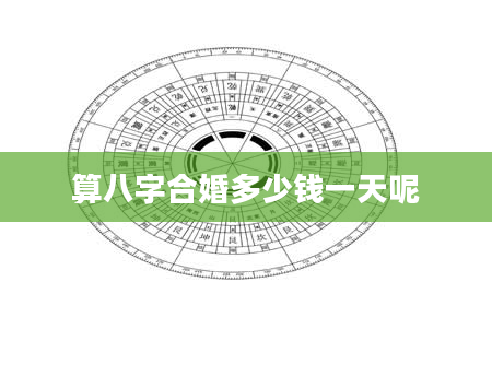 算八字合婚多少钱一天呢