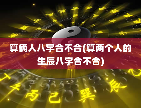 算俩人八字合不合(算两个人的生辰八字合不合)