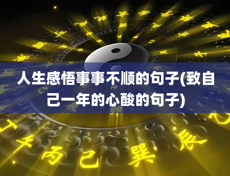 人生感悟事事不顺的句子(致自己一年的心酸的句子)