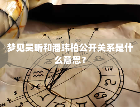 梦见吴昕和潘玮柏公开关系是什么意思？
