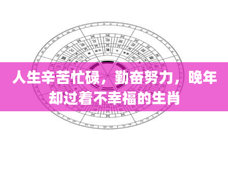 人生辛苦忙碌，勤奋努力，晚年却过着不幸福的生肖